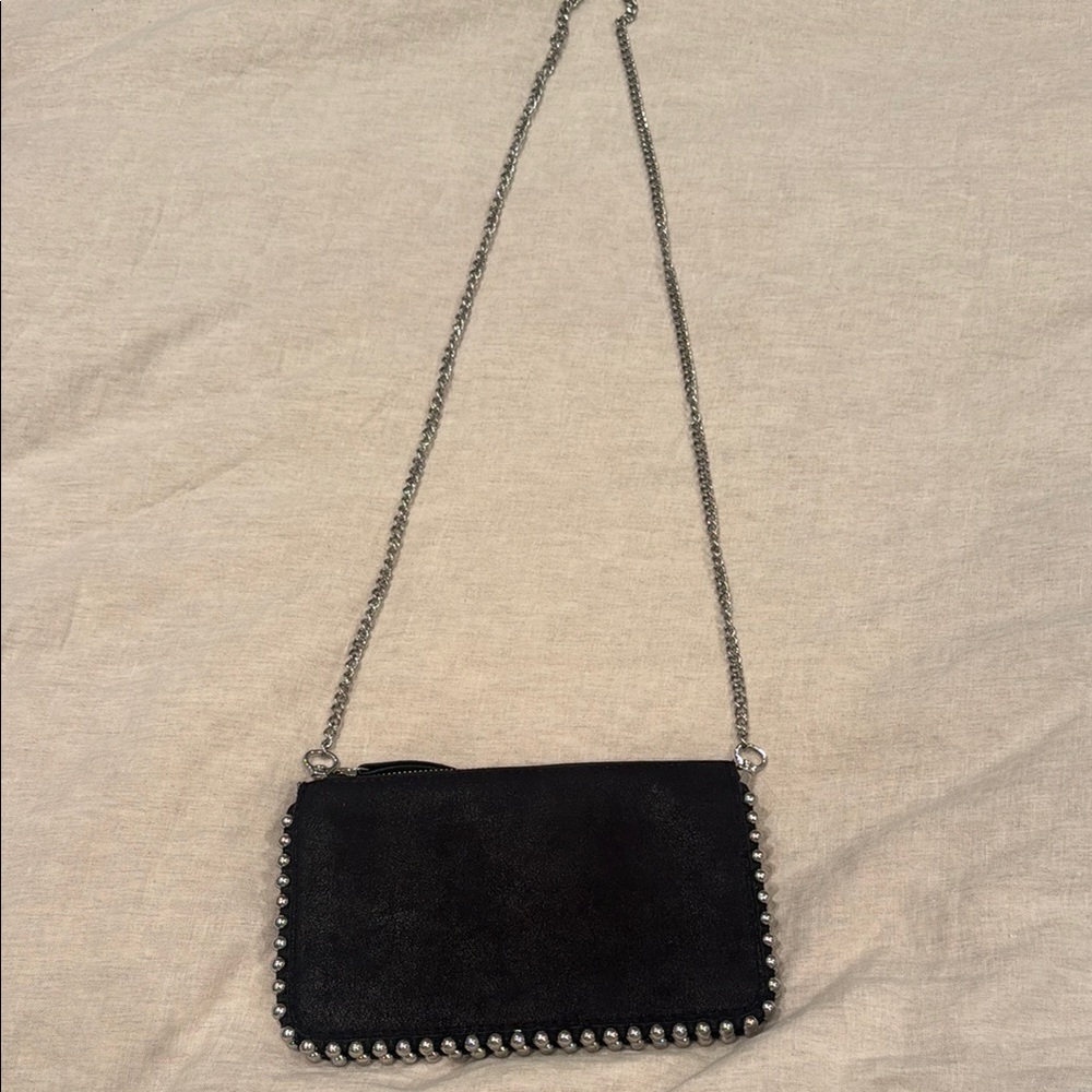 Black Chain-Trimmed Women's Bag